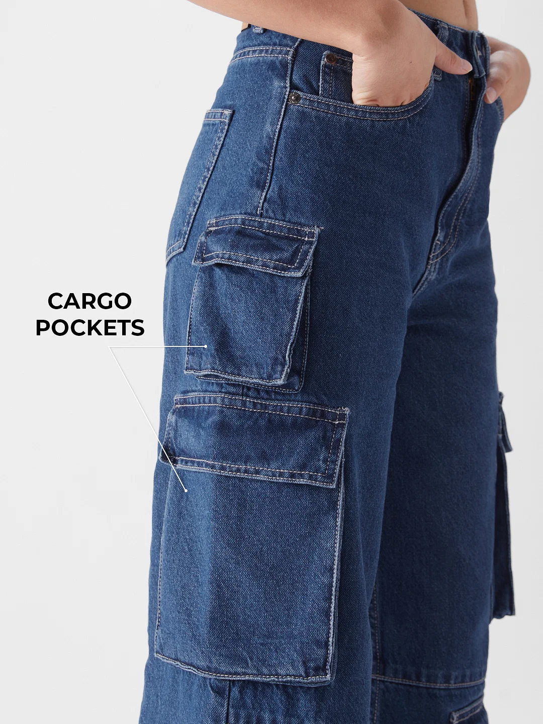High-Waisted Blue Cargo Jeans – Where Street Style Meets Smart Investment - Image 3