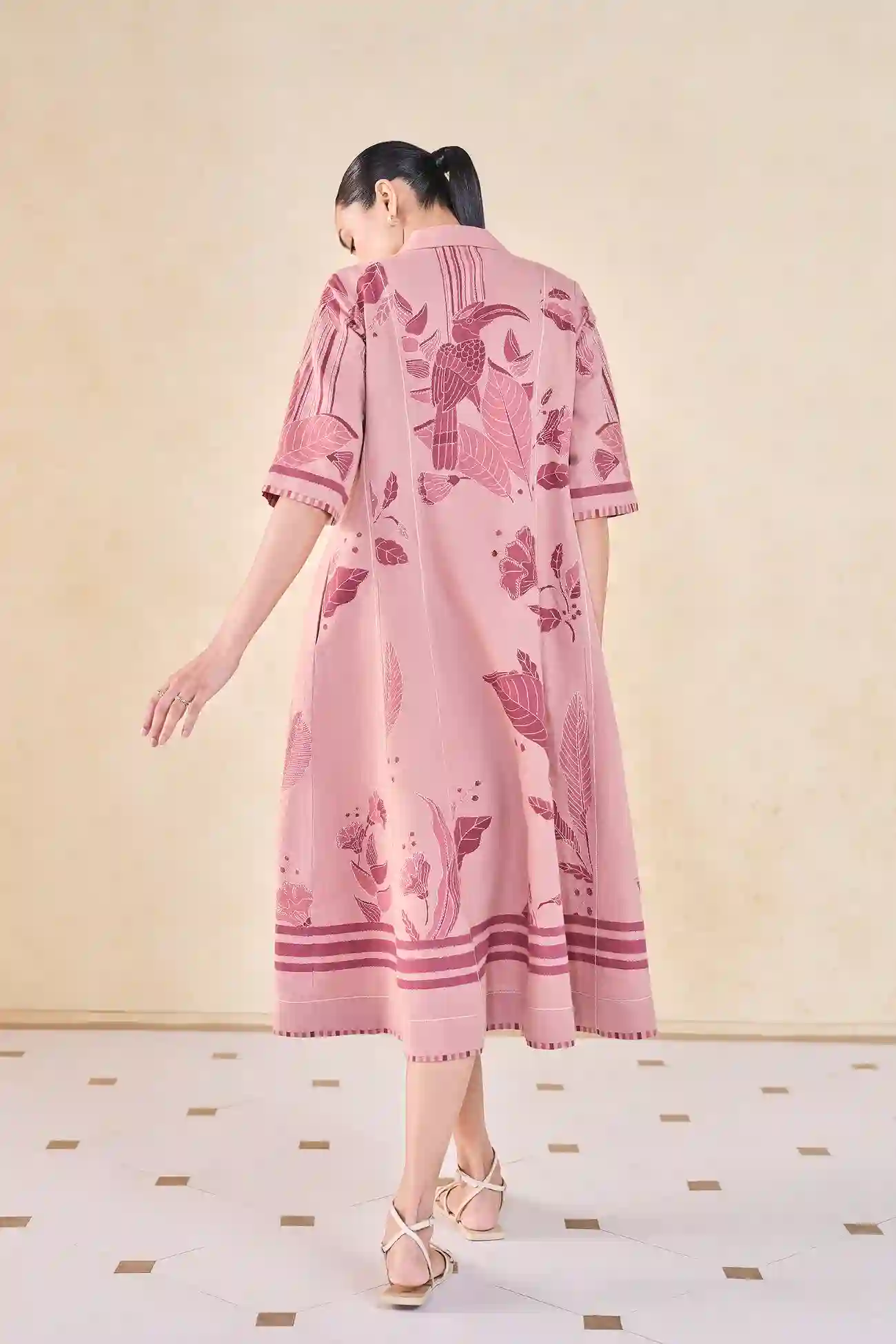 Indigo Geometric Dress – Western Ease with Global Texture - Image 5