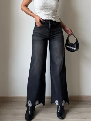 Midnight Rebel Distressed Black Jeans – Where Street Style Meets Statement Edge