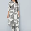 Monochrome Wave Kurta Set – Minimalist Chic, Everyday Grace