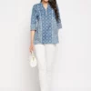  Indigo Bloom Printed Kurti – Elegant. Fresh. Everyday Chic