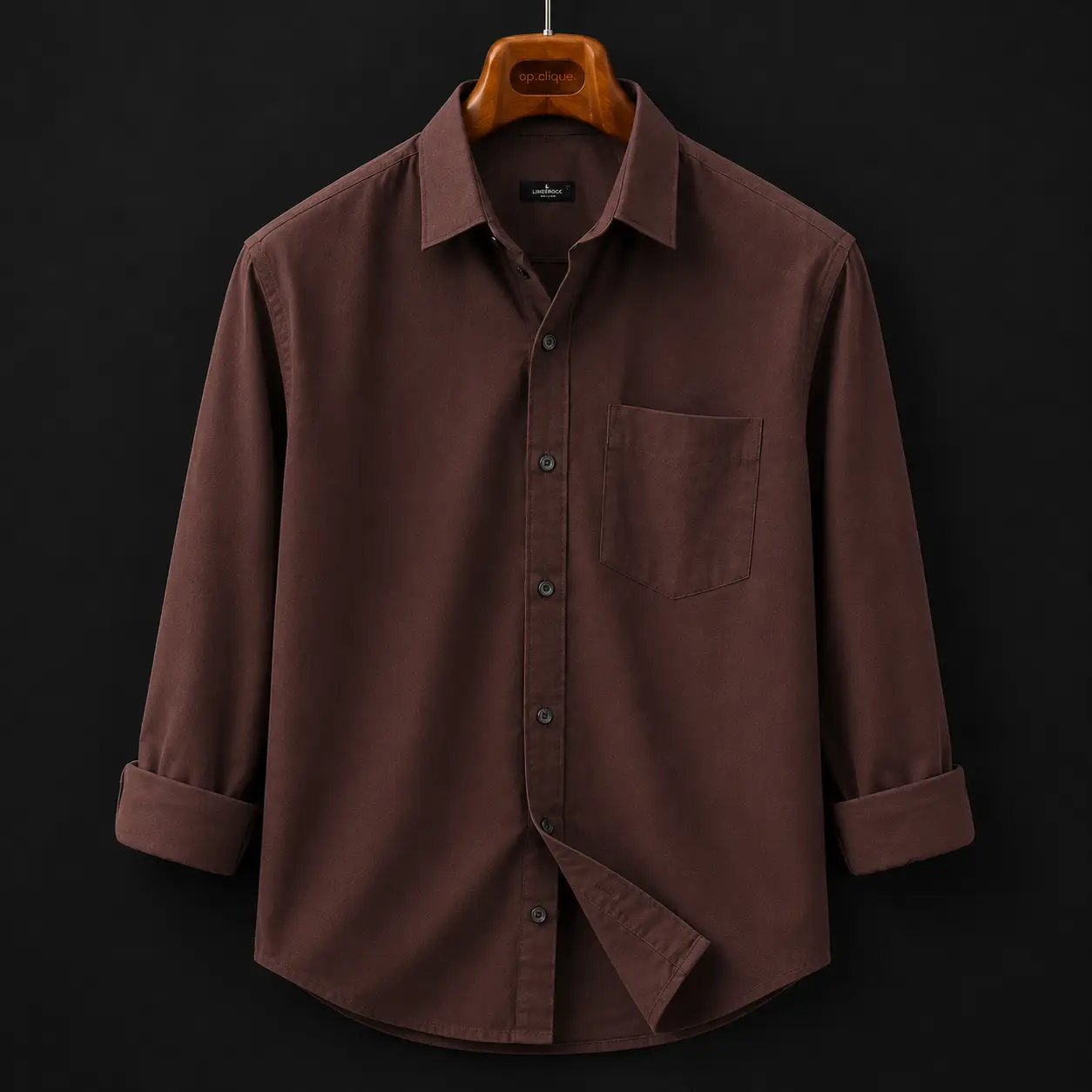 Elegant Chocolate Brown Solid Cotton Casual Shirt