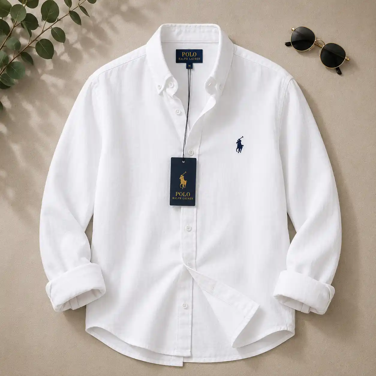 Classic Earth-Tone Button-Down Long Sleeve Shirt - Image 2