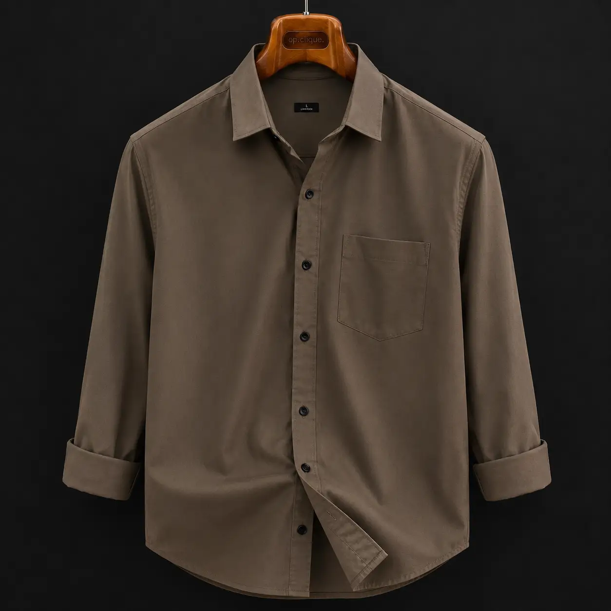 Elegant Chocolate Brown Solid Cotton Casual Shirt - Image 5