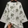 Women's Floral Printed Lace Sleeve Tunic Top