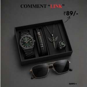 Elite Emerald & Obsidian Men 5-Piece Accessory & Eyewear Collection
