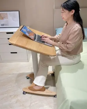 Height-Adjustable Rolling Laptop Table / Overbed Desk