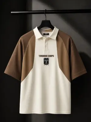 Short-Sleeve Training Corps Graphic Paneled Polo Shirt