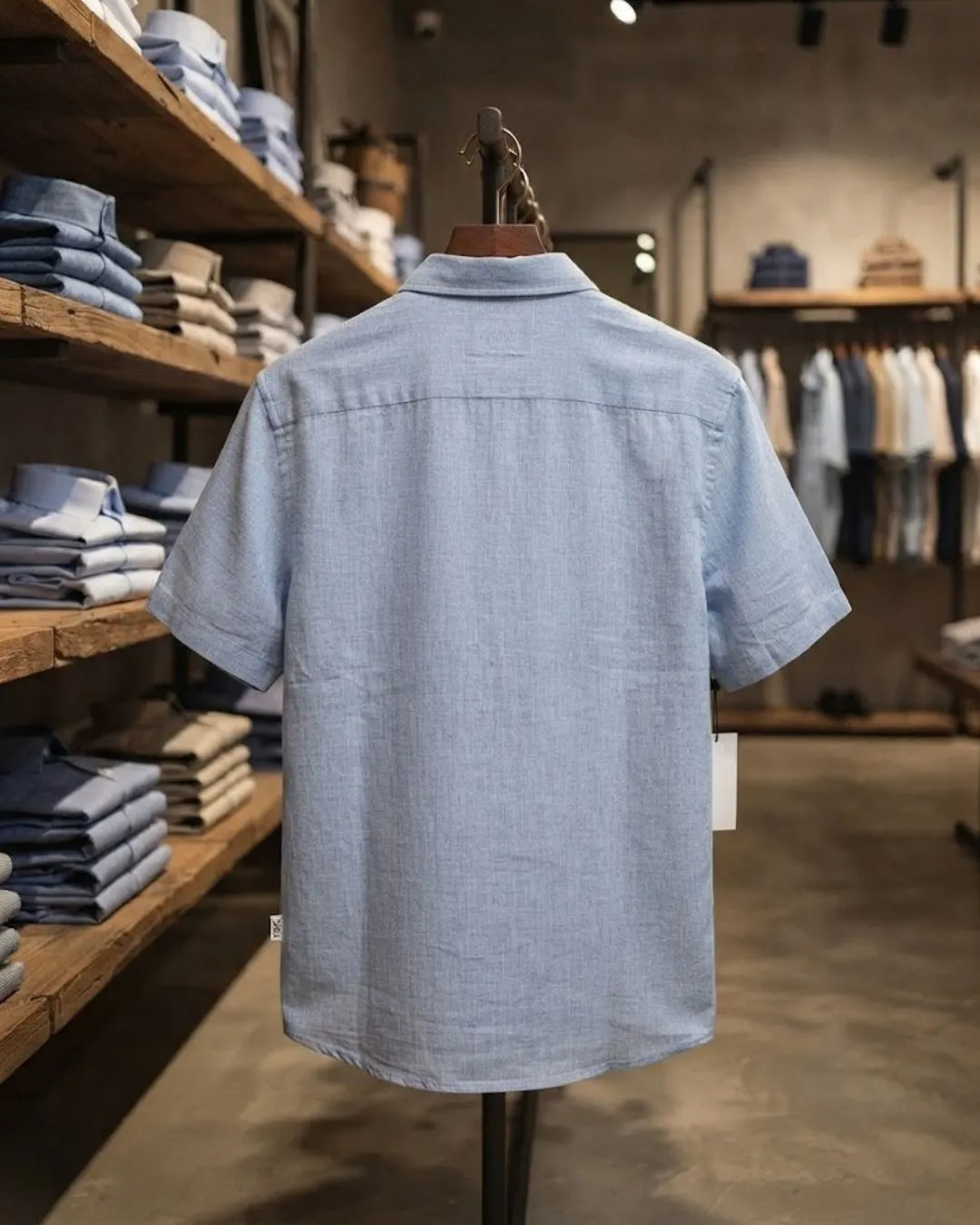 Men Short-Sleeve Regular-Fit Button-Down Casual Shirt with Chest Pocket - Image 2