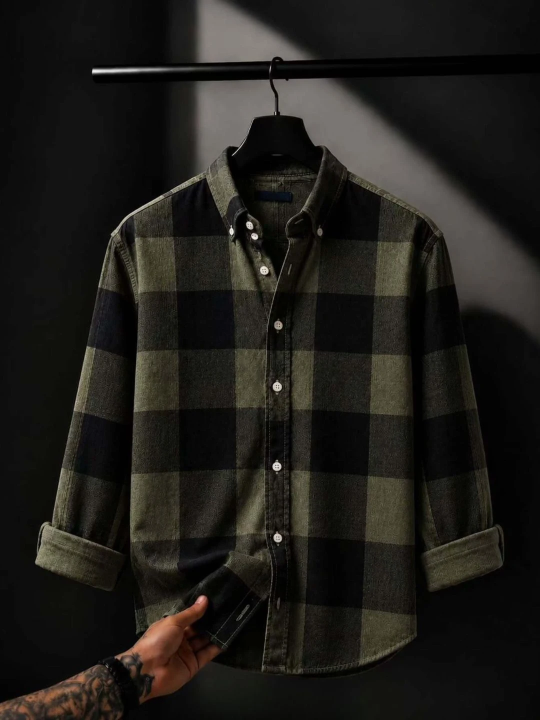 Men Brown and Tan Patterned Check Plaid Full-Sleeve Casual Shirt - Image 2