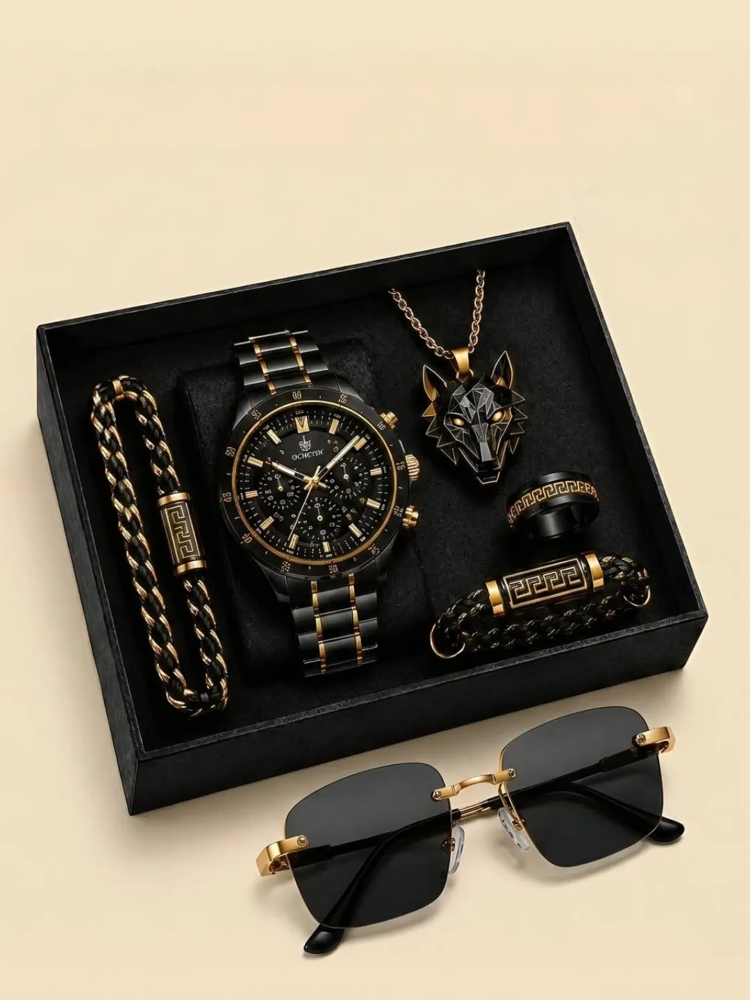 Midnight Wolf & Azure Luxury Men Accessory Gift Set - Image 5