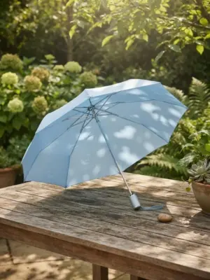 Pastel Sky Blue Compact Travel Umbrella
