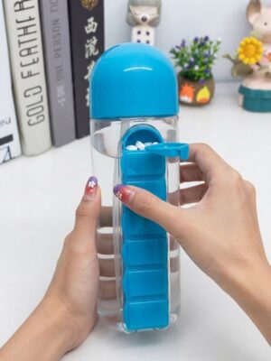 Water Bottle with Built-In Daily Pill Organizer