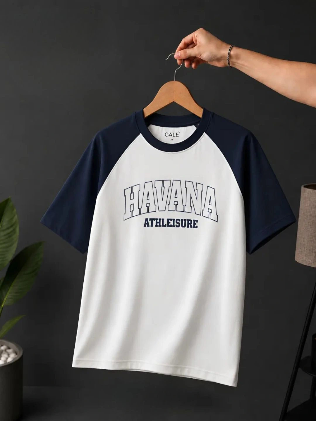 Men Brown & Cream Graphic Print Raglan Short-Sleeve T-Shirt - Image 3