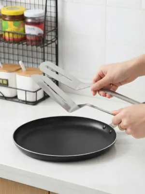 2-in-1 Stainless Steel Kitchen Tongs and Spatula