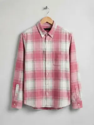 Classic Pink and White Checked Casual Shirt