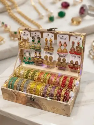 Royal Bridal Bangles and Matching Jhumka Earring Trunk Set