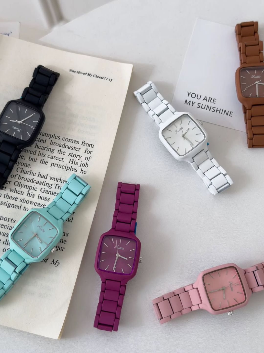 Chic Square Dial Pastel Matte Watch - Image 2