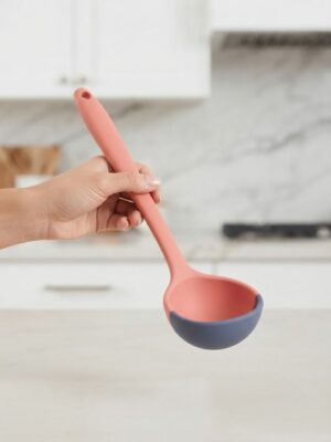 Dual-Color Silicone Measuring Ladle and Soup Spoon