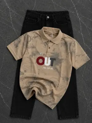 Tie-Dye Polo Tee & Black Denim Set