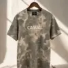 Olive Camo Abstract Graphic Casual Print Short-Sleeve