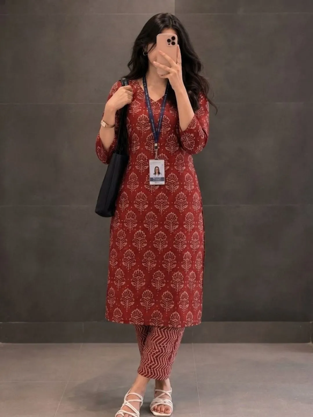 Elegant Teal Printed Kurta, Pants & Dupatta Suit Set - Image 3