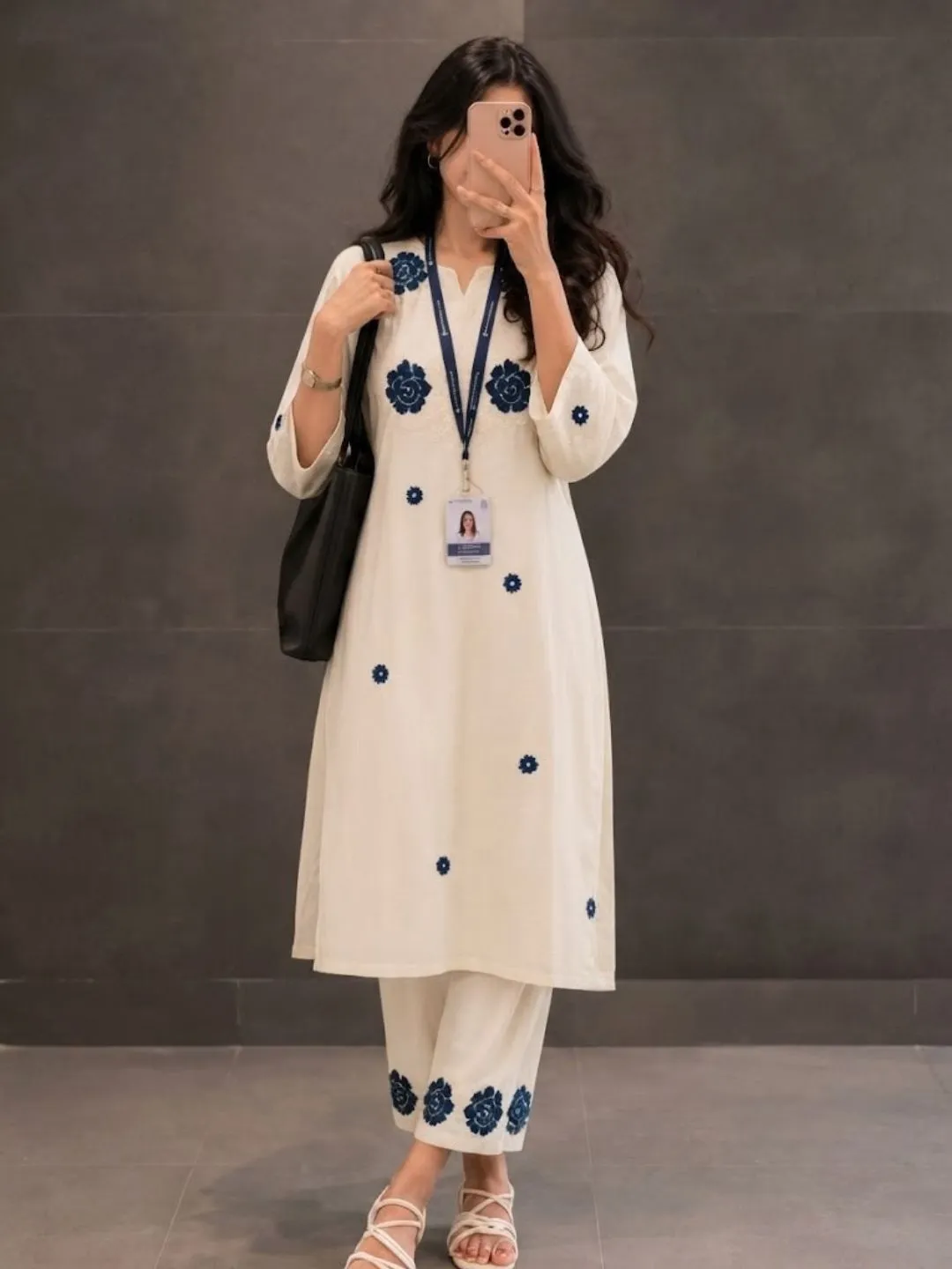 Elegant Teal Printed Kurta, Pants & Dupatta Suit Set - Image 5